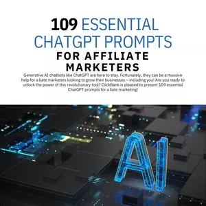 Cover image for Ebook 109 ESSENTIAL CHATGPT PROMPTS FOR AFFILIATE MARKETERS