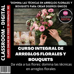 Imagen de portada para Curso online CURSO INTEGRAL DE ARREGLOS FLORALES Y BOUQUETS + BONUS DE OBSEQUIO