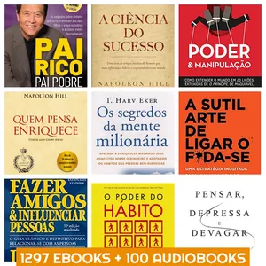 Imagem de capa para o Ebook 1297 Ebooks e 100 Audiobooks para blindar a mente 