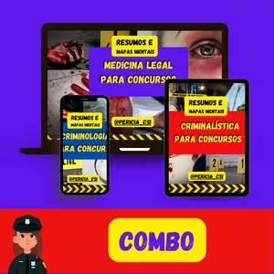 COMBO MEDICINA LEGAL + CRIMINALÍSTICA  Bônus: CRIMINOLOGIA + PAPILOSCOPIA  PARA CONCURSO PÚBLICO >