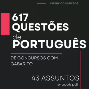 Imagem de capa para o Ebook 617 QUESTÕES DE PORTUGUÊS (43 ASSUNTOS) de CONCURSO