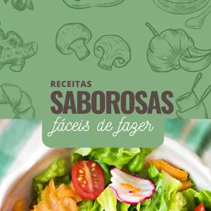 Imagem de capa para o Ebook Receitas Saborosas e fáceis de fazer