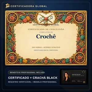 Imagem do curso 🔥 BOLSA 100% [APLICADA] - [MATRÍCULA] CURSO DE FORMAÇÃO EM CROCHÊ - ACESSO VITALÍCIO - CRACHÁ BLACK + REGISTRO - CASHBACK R$ 25 - BÔNUS APOSTILA EXTRA - CG