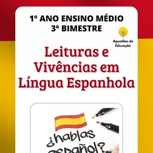 Imagem de capa para o Ebook Leituras e Vivências em Língua Espanhola 1º Ano 3º Bimestre (Ensino Médio) - Apostila com Planos de Aula
