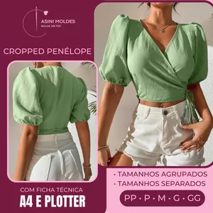Imagem de capa para o Curso online CROPPED PENÉLOPE - Molde em PDF  [ MOLDES SEPARADOS POR TAMANHO ]