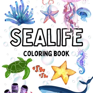 Cover image for Ebook Libro para colorear de vida marina: Un libro para colorear para niños de 4 a 10 años con increíbles animales del océano para colorear y dibujar, libro de actividades para niños y niñas pequeños.