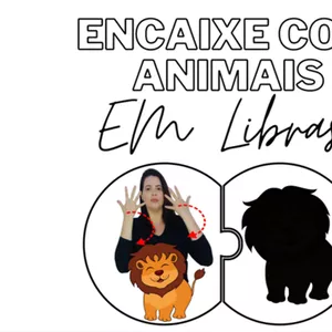 Imagem de capa para o Ebook Jogo de Encaixe com Sombra e  Animais em Libras