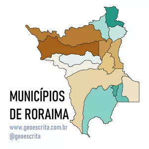 Imagem de capa para o Curso online Municípios de Roraima - Mapa Editável para PowerPoint e SVG v2.0