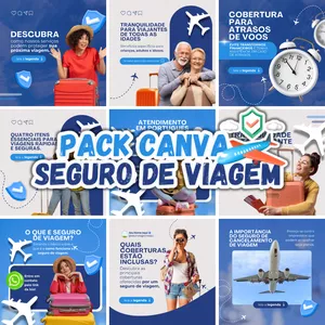 Imagem de capa para o Curso online PACK CANVA SEGURO DE VIAGEM