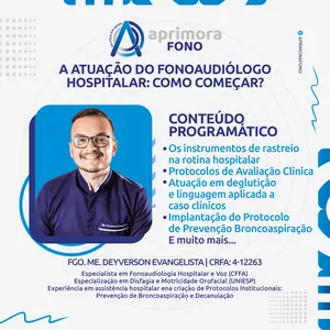 Imagem de capa para o Curso online A atuação do Fonoaudiólogo Hospitalar: Como começar?