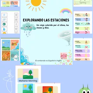 Imagen de portada para Ebook Explorando las estaciones: Un viaje colorido entre el clima, los meses y los días. 