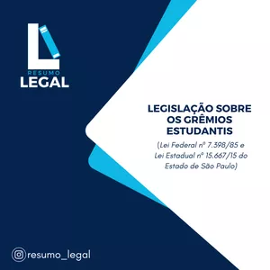 Imagem de capa para o Ebook Legislação sobre os Grêmios Estudantis