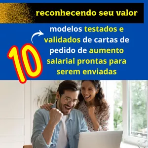 Imagem de capa para o Ebook 10 Cartas de pedido de aumento salarial prontas e validadas 
