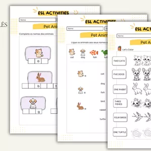 Imagem de capa para o Curso online Pet Animals – Atividades de Inglês para Crianças