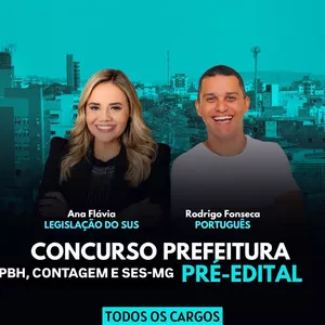 Imagem de capa para o Curso online PREPARATÓRIOS SAÚDE 2025: PBH/CONTAGEM/SES-MG - Conhecimentos comuns para todos os cargos - pré-edital
