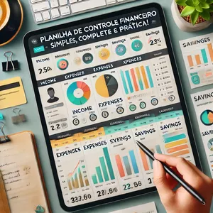 Imagem de capa para o Ebook Planilha de Controle Financeiro Pessoal: Simples, Completa e Prática!