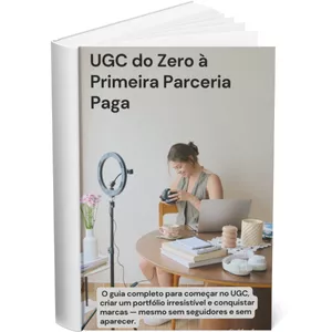 Imagem de capa para o Ebook UGC do zero à primeira parceria paga
