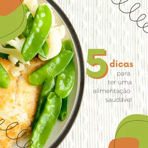 Imagem de capa para o Ebook 5 dicas para  ter uma alimentação  saudável