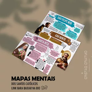 Imagem de capa para o Ebook MAPAS MENTAIS DOS SANTOS CATÓLICOS