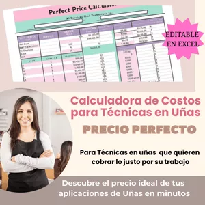 Imagen de portada para Curso online Calculadora para Técnicas en Uñas PRECIO PERFECTO - Editable en Excel