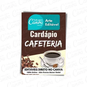 Imagem principal do produto Canva Pack Editável - Cardápio de Cafeteria + 5 Kits Bônus