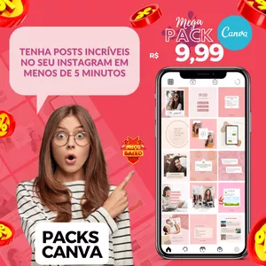 Imagem de capa para o Curso online Pack Canva COMPLETO