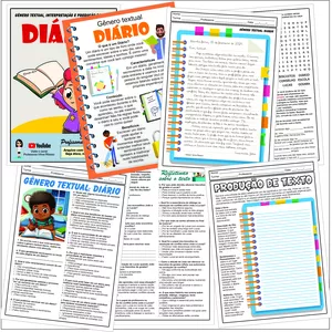 Imagem de capa para o Ebook Gênero Textual, interpretação de texto e produção textual: Diário