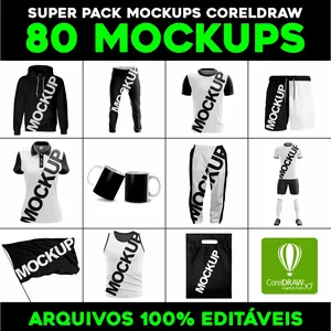 Imagem de capa para o Curso online Super Pack 80 Mockups Coreldraw