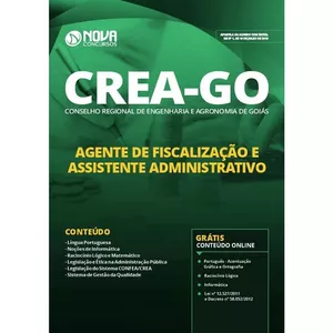 Imagem de capa para o Curso online APOSTILA CREA - GO  - ASSISTENTE ADMINISTRATIVO - AGENTE DE FISCALIZAÇÃO