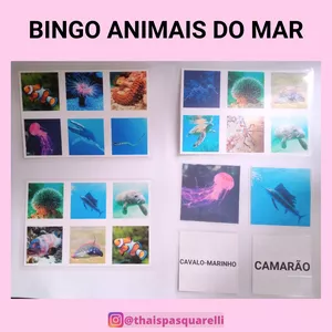 Imagem de capa para o Ebook BINGO ANIMAIS DO MAR - ALFABETIZAÇÃO