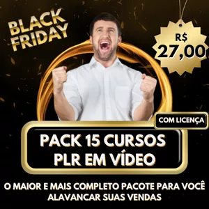 Imagem de capa para o Curso online PACK PLR em Vídeo: 15 Cursos PLR com licença prontos para você vender.