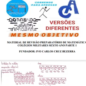 Imagem de capa para o Ebook Material de revisão para colégios militares matemática sexto ano CORRENDO PARA APROVAR