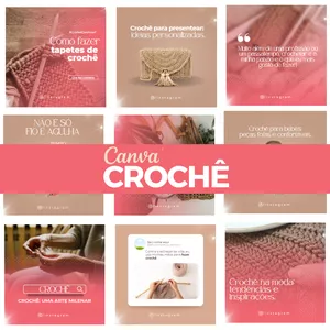 Imagem de capa para o Ebook Pack Canva CROCHÊ