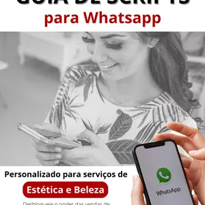 Imagem de capa para o Ebook Ebook Guia de Scripts de Vendas para WhatsApp Personalizado para Serviços de Estética e Beleza