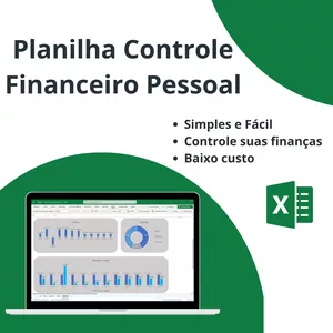 Imagem de capa para o Ebook Planilha controle financeiro pessoal, Entrada e Saída.