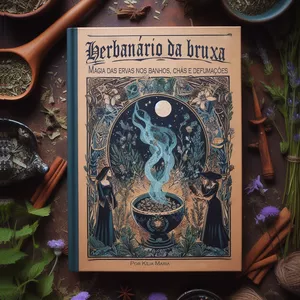 Imagem de capa para o Ebook Herbanário da Bruxa: Magia das ervas nos banhos, chás e defumações.