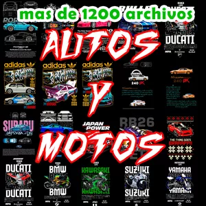 Imagen de portada para Curso online paquete de autos y motos con mas de 1.000 archivos para dtf y sublimacion de playeras