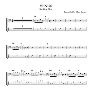 Cover image for Online course VENUS (Shocking Blue) Bass Transcription, Score &amp; Tab Lesson