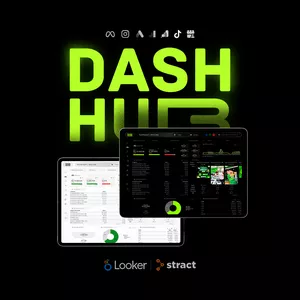 Imagem do curso Dash Hub - Dashboard de tráfego pago Automático (Meta Ads, Google Ads, TikTok Ads, Instagram Insights, Google Analytics, Search Console, Google Meu Negócio)