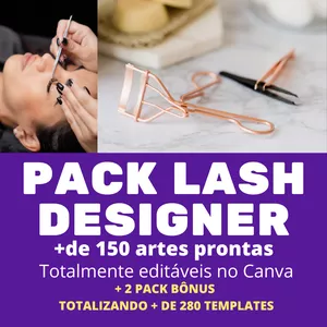 Imagem de capa para o Ebook Combo Pack Canva | Lash Designer