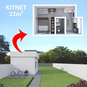 Imagem principal do produto PROJETO PARA VIVER DE KITNET - 2 UNIDADES ( 22m² e 23m² )