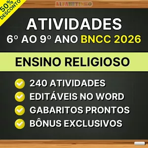 Imagem do curso ENSINO RELIGIOSO - Atividades do 6º ao 9º ano - BNCC 2026