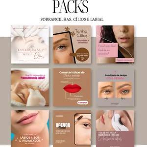 Imagem de capa para o Curso online Packs editáveis sobrancelhas, cílios e labial