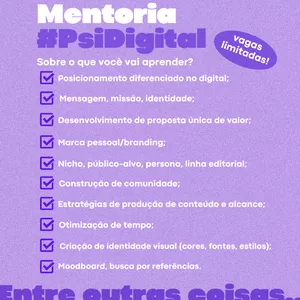 Imagem de capa para o Serviço online Mentoria em Grupo #PSIDIGITAL