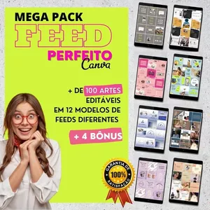 Curso Mega Pack Feed Perfeito - Editável Canva