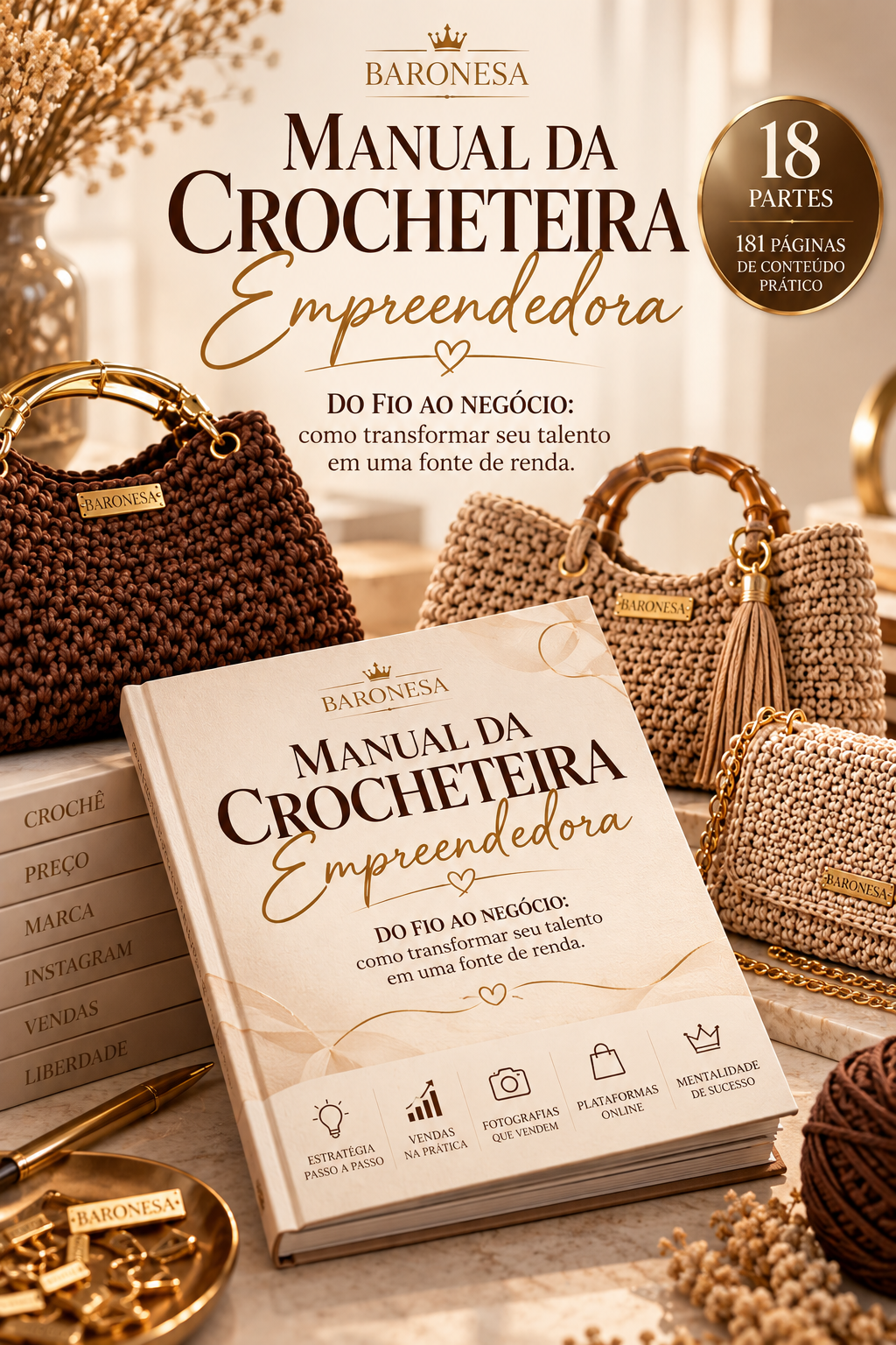 Imagem do curso Manual da Crocheteira Empreendedora - Do fio ao negócio: como transformar seu talento em uma fonte de renda