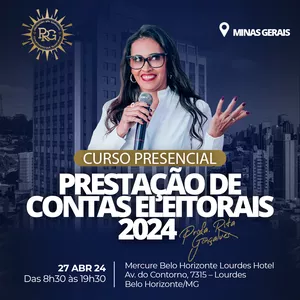 Imagem de capa para o Evento presencial Curso Prestação de Contas Eleitorais 2024 - Turma Minas Gerais