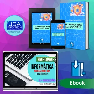 Imagem de capa para o Ebook SEGURANÇA NAS REDES SOCIAIS + INFORMÁTICA PARA CONCURSOS MAPAS MENTAIS HARDWARE