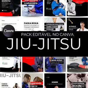 Imagem de capa para o Curso online Pack Canva Jiu Jitsu