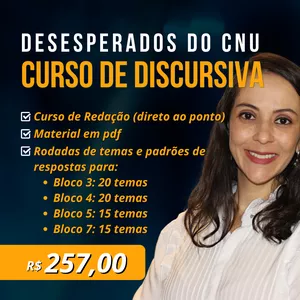 Imagem de capa para o Curso online Desesperados do CNU - Curso de Discursiva